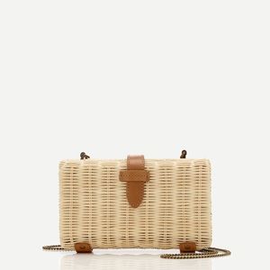 J.Crew Rectangle Rattan Clutch